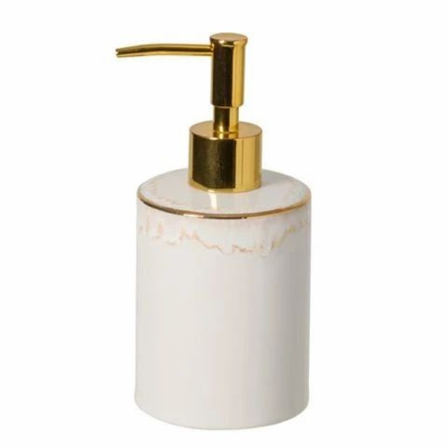 Bathroom Accessories * | Casafina Taormina Wc White Gold Soap/Lotion Pump 11Cm