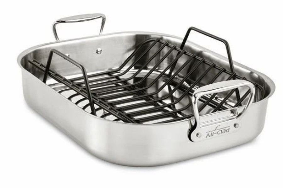 Frying, Grilling & Cooking * | All-Clad Stainless Steel Roaster With Rack | Large 16 X 13