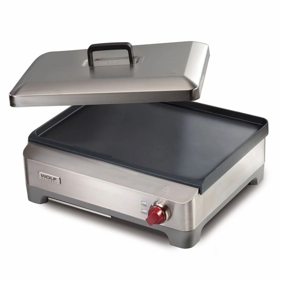 Frying, Grilling & Cooking * | Wolf Gourmet Precision Griddle With Lid Red Knobs