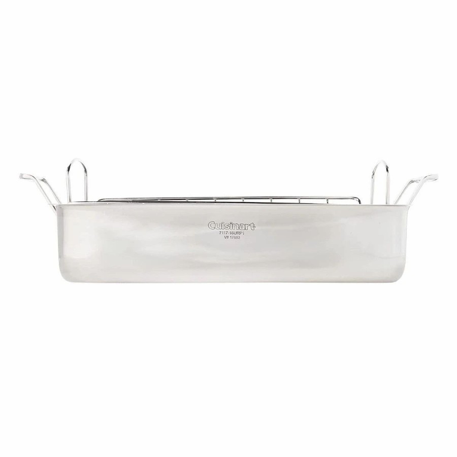 Frying, Grilling & Cooking * | Cuisinart Chef'S Classic Stainless Steel 16 Rectangular Roaster With Rack