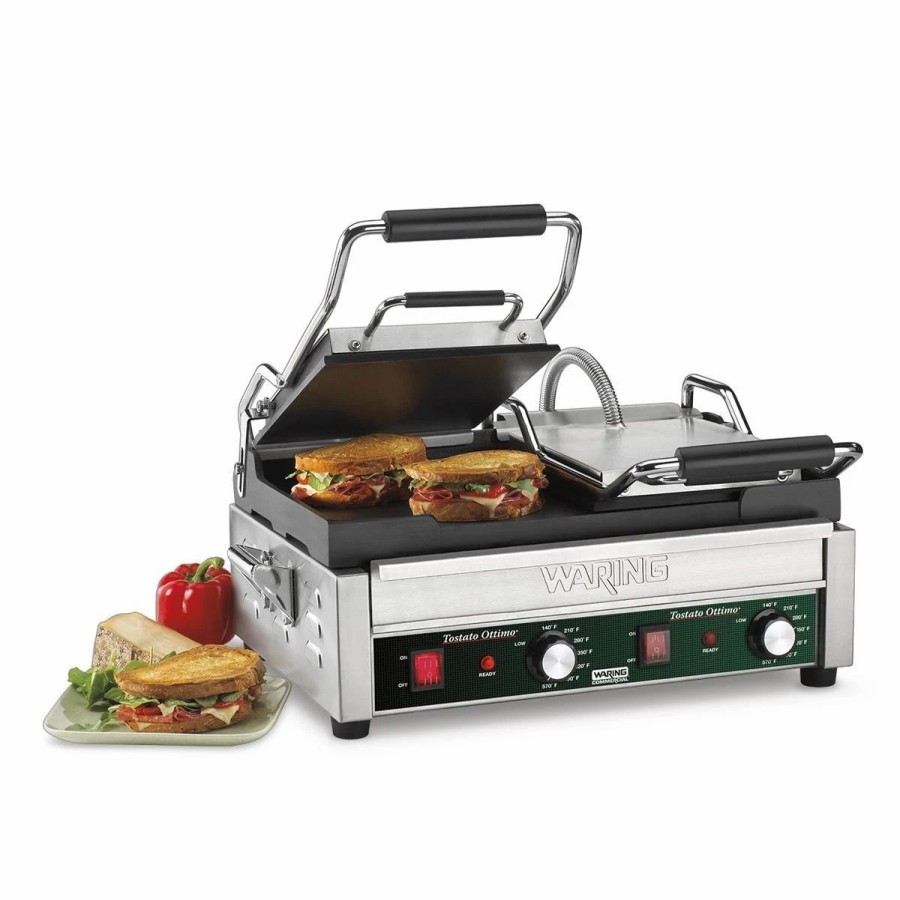 Frying, Grilling & Cooking * | Waring Commercial Flat Surface Ottimo Panini Maker