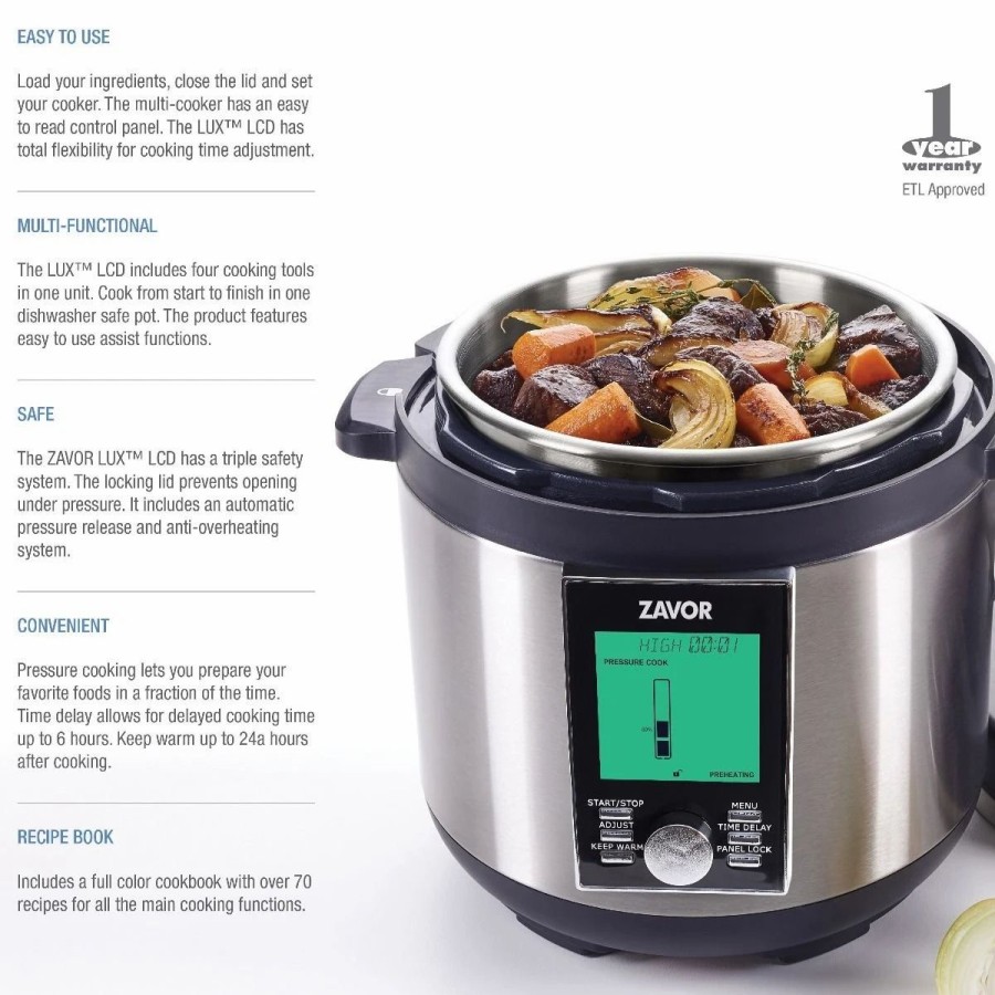 Frying, Grilling & Cooking * | Zavor Lux Lcd Multi-Cooker | 6 Qt.