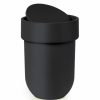 Bathroom Accessories * | Interdesign Touch Waste Can With Lid Black