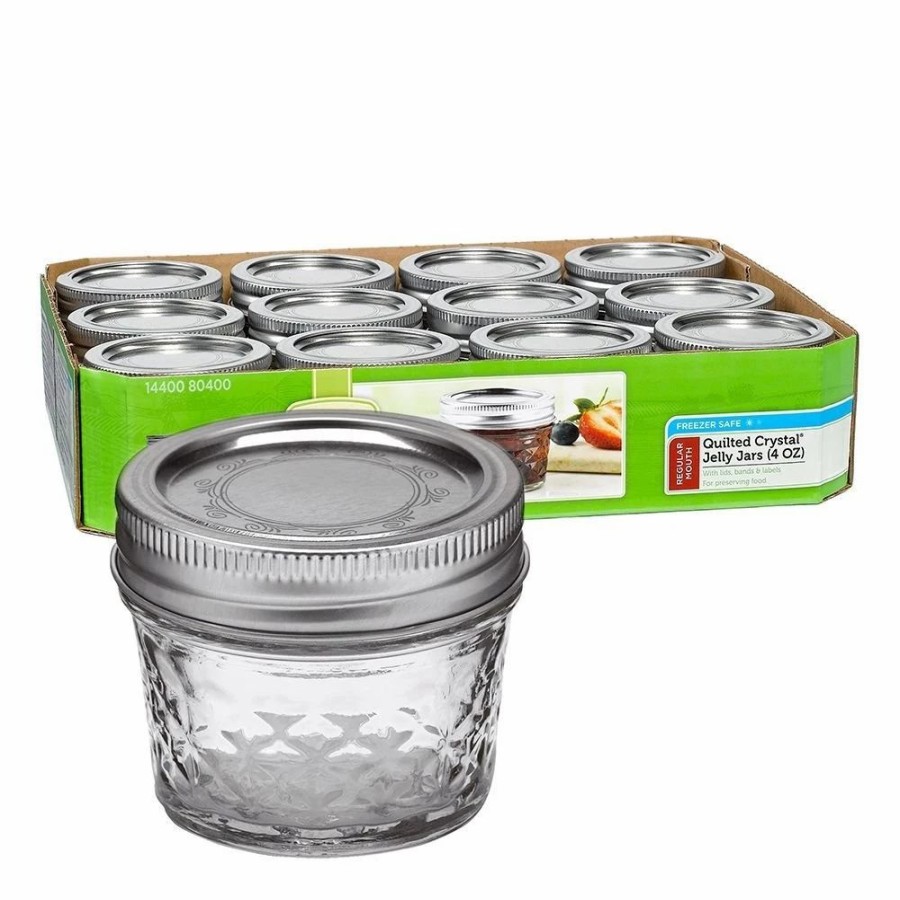 Specialty * | Ball 4 Oz Regular Mouth Quilted Jelly Jars 12 Pack