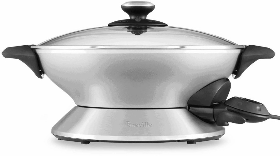 Frying, Grilling & Cooking * | Breville The Hot Wok Electric Non-Stick Wok | Brushed Stainless Steel