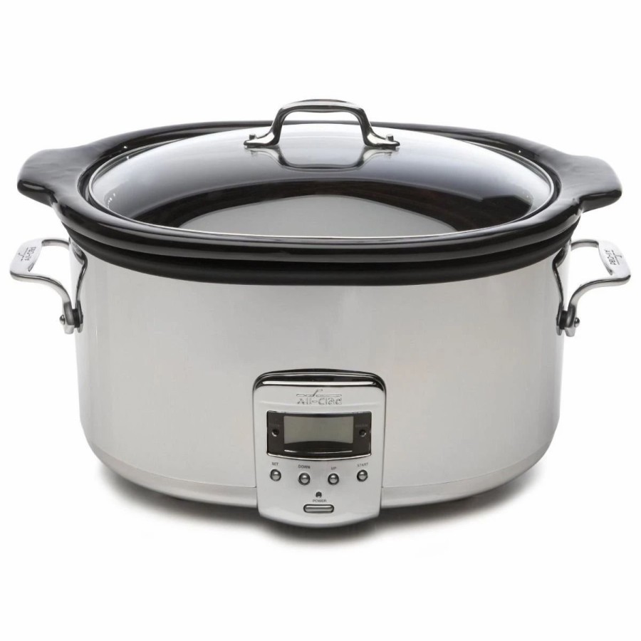 Frying, Grilling & Cooking * | All-Clad Slow Cooker With Black Ceramic Insert | 6.5 Qt.