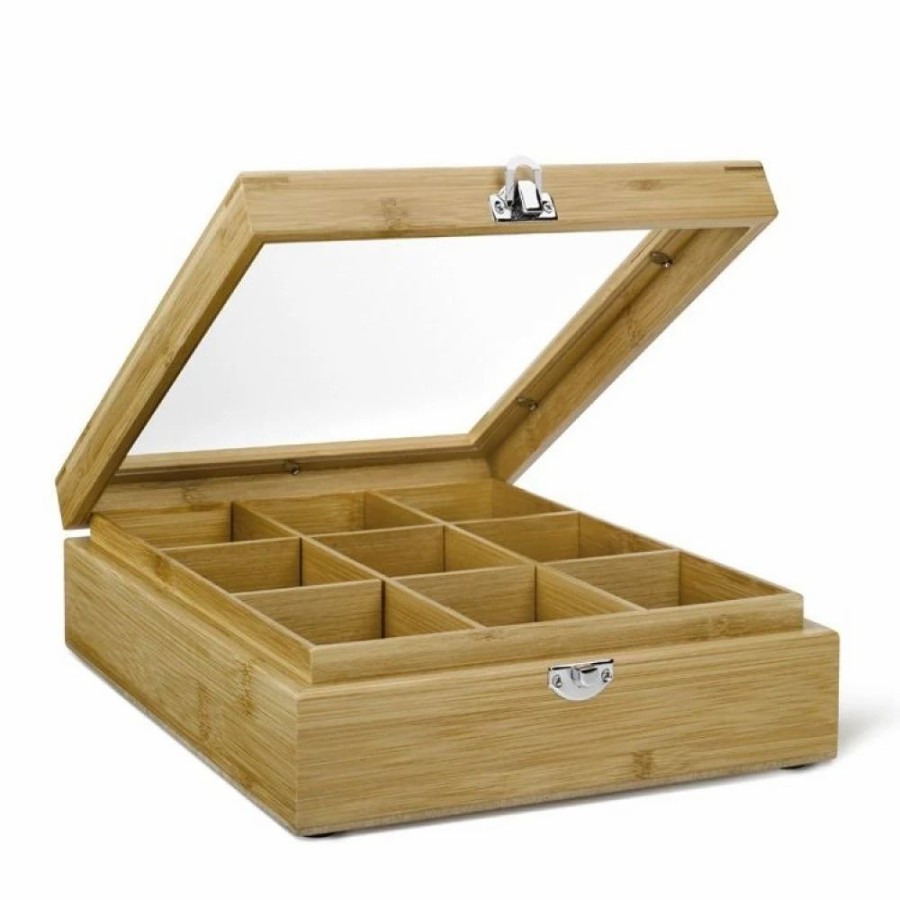 Specialty * | Bredemeijer Natural Bamboo Teabox | 9 Compartments