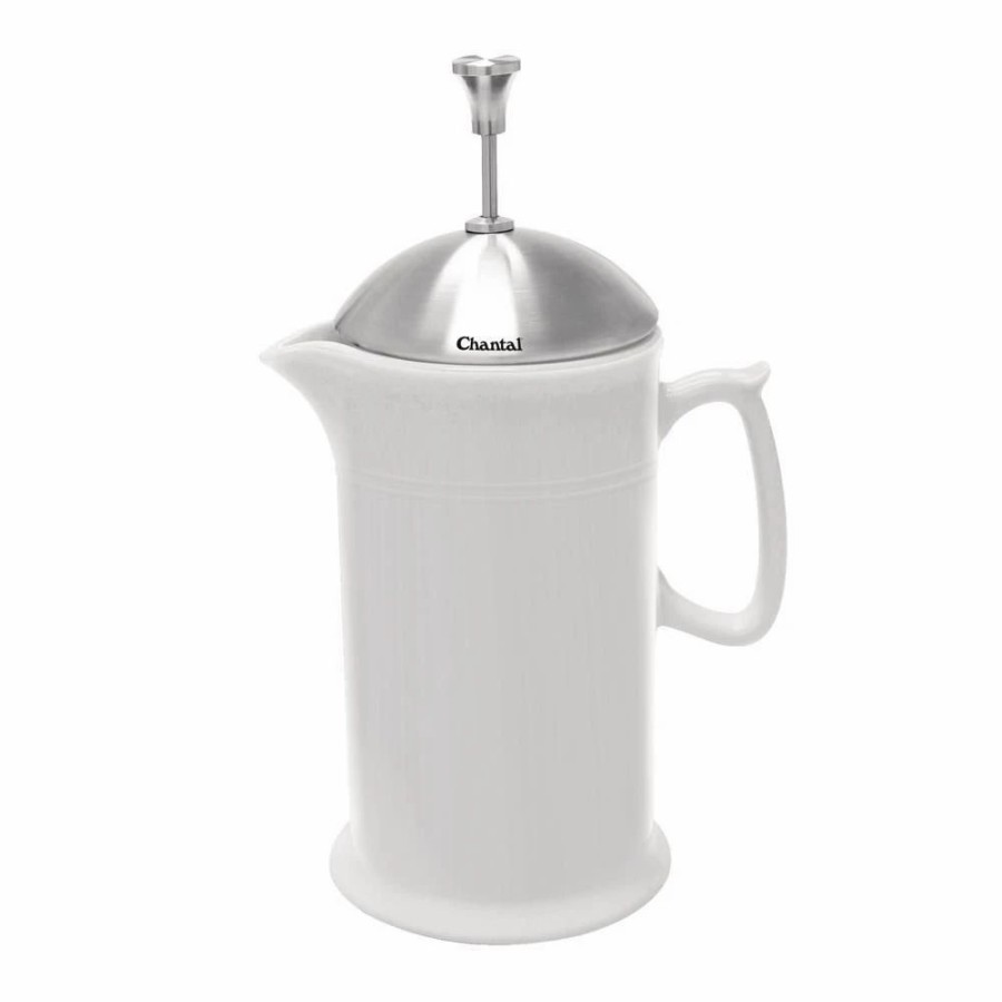 Specialty * | Chantal White Ceramic 28 Ounce French Press